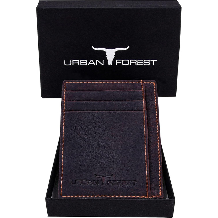 Картхолдер чоловічий Urban Forest Chris Vintage Brown - мінімалістичний шкіряний гаманець для карт