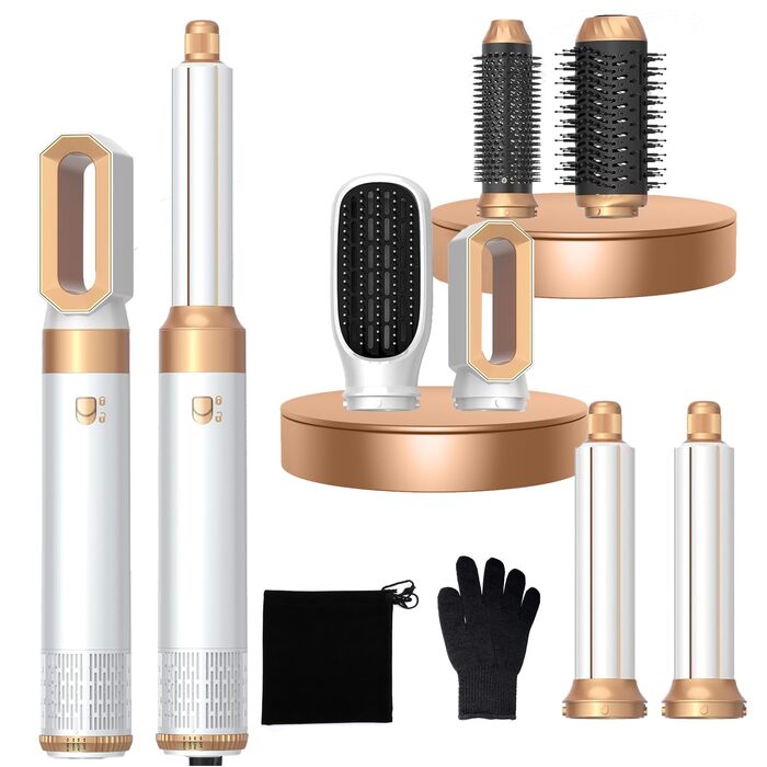 Pro Airbrush Air Styler 6 в 1: Фен-щітка, плойка, стайлер для волосся, 1000W, білий