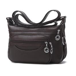 Сумка жіноча через плече NOTAG з PU шкіри, багато кишень, легка ручна сумка (кавовий колір)