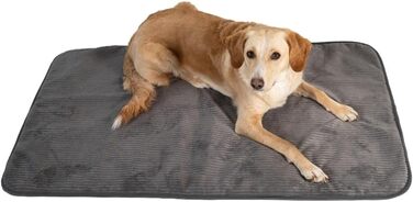 Килимок для собак сірий Basic L з м'якої тканини для домашніх тварин - 40°C, гіпоалергенний (100% поліестер) - подушка/ліжко для великих собак, 90 x 70 см (120x70 см)