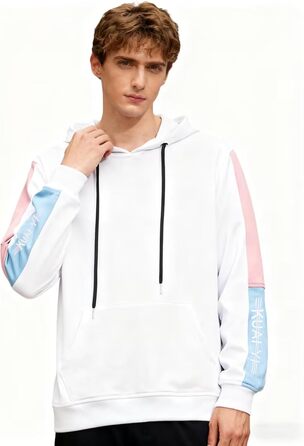 Чоловічий світшот з капюшоном Kenaijing, бавовна, білий, розмір XXL