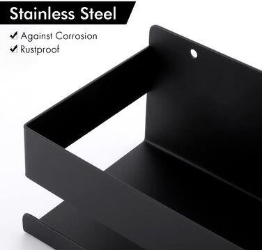 KES Shower Shelf Black Shower Rack Shower Basket Shelf Bathroom Shower Storage Wall Shelf Bathroom Shelf Shower Shelf 40CM Stainless Steel Wall Mount, BSC205S40B-BK