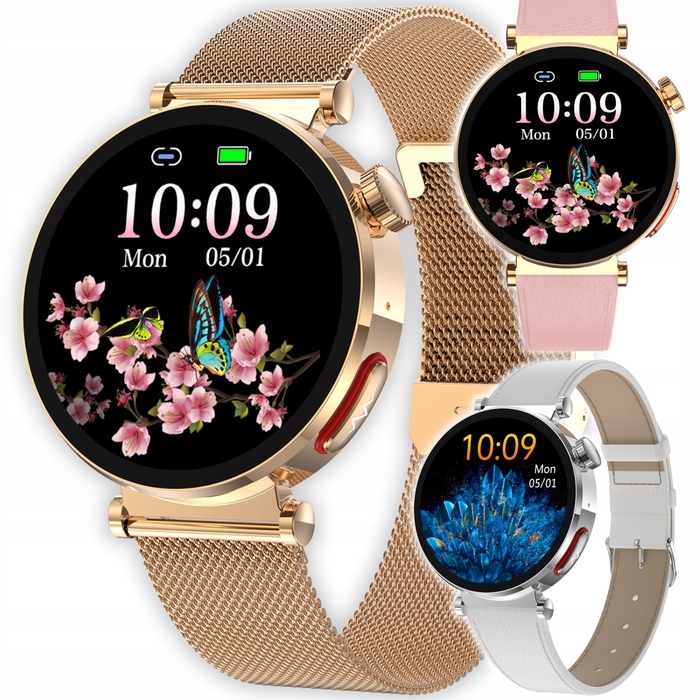 Жіночий смарт-годинник Sayberg AT490 (Золотий) з функціями ЕКГ та вимірювання рівня цукру