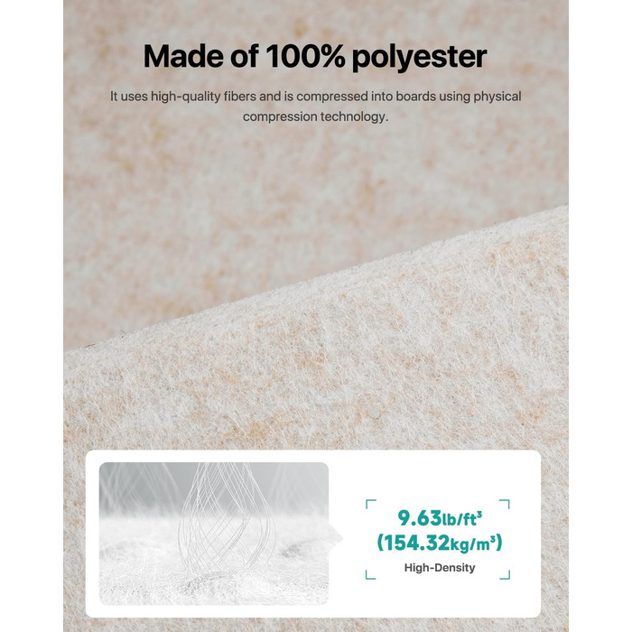 Акустичні гексагональні панелі Soundsbay для звукоізоляції стін та стелі, шумопоглинаючий спінений матеріал, бежевий, 30.5 x 25.4 x 1 см, 18 шт