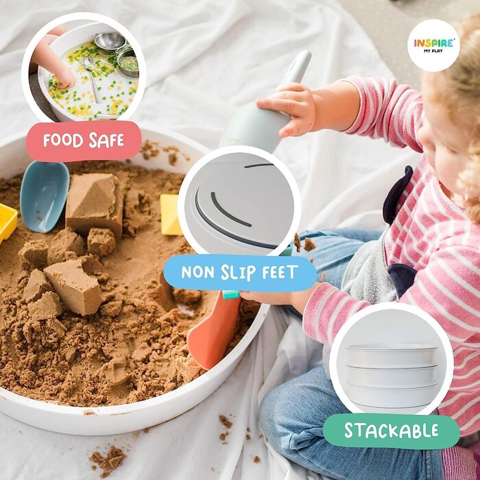 Inspire My Play - Tuff Tablet with Lid - Messy Play Tray for Toddlers - Sensory Play Bowls for Kids - Developmental Sensory Toy for Children with Disabilities