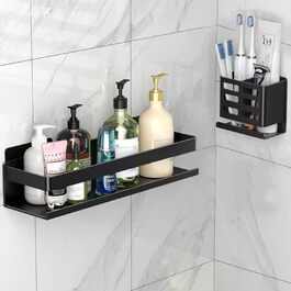 Алюмінієвий душовий кошик, 30 см, 2 шт. - Органайзер для ванної кімнати, настінний, самоклеючий (2 шт. в наборі)