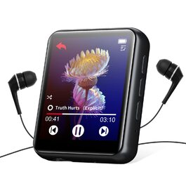 MP3 плеєр 32GB Bluetooth 5.0 з сенсорним екраном, Hi-Fi звук, радіо, диктофон, металевий корпус (Чорний)