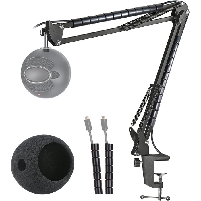 Кріплення для мікрофона Blue Snowball iCE, Popschutz та гнучкий канал для кабелів, сумісний з кріпленням Blue Snowball від YOUSHARES