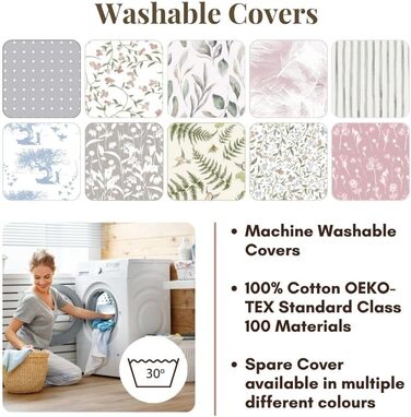 Подушка для вагітних BellaMoon 3-в-1: підтримка всього тіла, C-подібна форма для сну, годування та ліжечка. Знімна, бавовняна наволочка (Waterleaves) (FIeld of Blossoms)