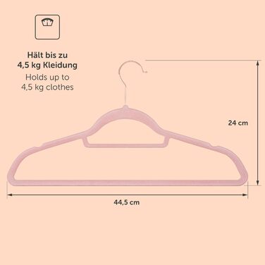 Blumtal Clothes Hangers, 50 Pieces - Velvet Clothes Hangers, 360° Swivel and Load-Bearing - Space-Saving and Non-Slip Clothes Hangers - Pink Velvet Clothes Hangers - Velvet Hangers - Pink Velvet Clothes Hangers