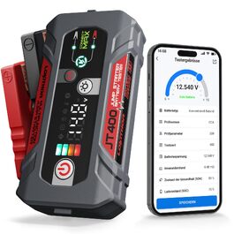 Пусковий пристрій (бустер) LOKITHOR JT400 Starter Powerbank 2500A з тестером акумулятора 100–2000 CCA