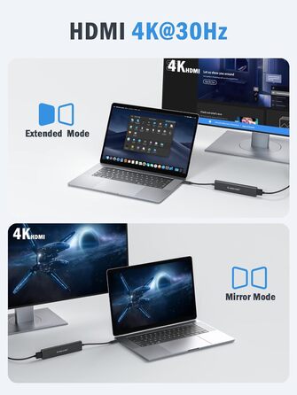 Lemorele Док-станція USB C хаб 11 в 1: 2*HDMI 4K, 3 USB 3.0/2.0, VGA, PD 100W, Audio, SD/TF, для Windows, MacBook, Dell, HP, Lenovo, Surface