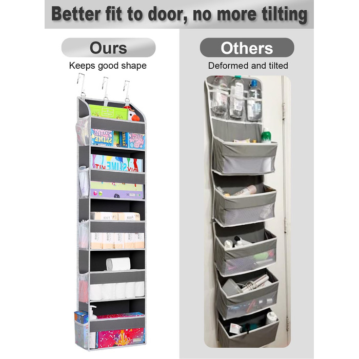 Органайзер на двері 5-ти секційний складний темно-сірий (2 шт) для ванної, дитячої, кемпінгу - підвісний стелаж для зберігання