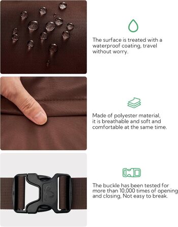 WATERFLY Поясна сумка на пояс для чоловіків та жінок: спортивна, стильна фанна-сумка, бананка для фестивалів, подорожей, прогулянок з собакою, MTB, унісекс (Темно-коричнева)