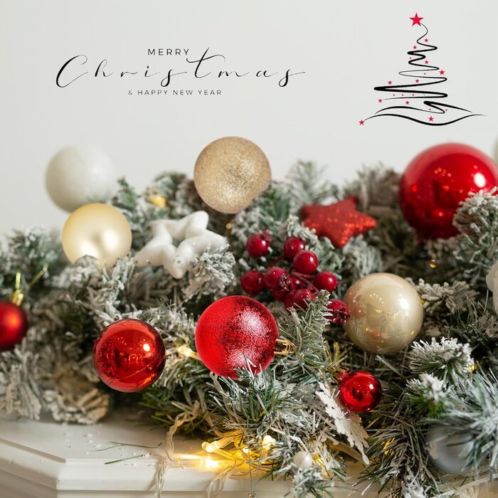 Набір прикрас на ялинку: новорічні кулі Рожево-золоті, 100 шт., різні розміри (3см, 4см, 6см), пластик