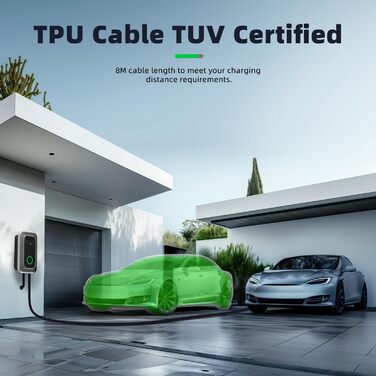 Зарядна станція для електромобіля 11kW 32A Type 2 WiFi-APP, настінний бокс 230V (8м)