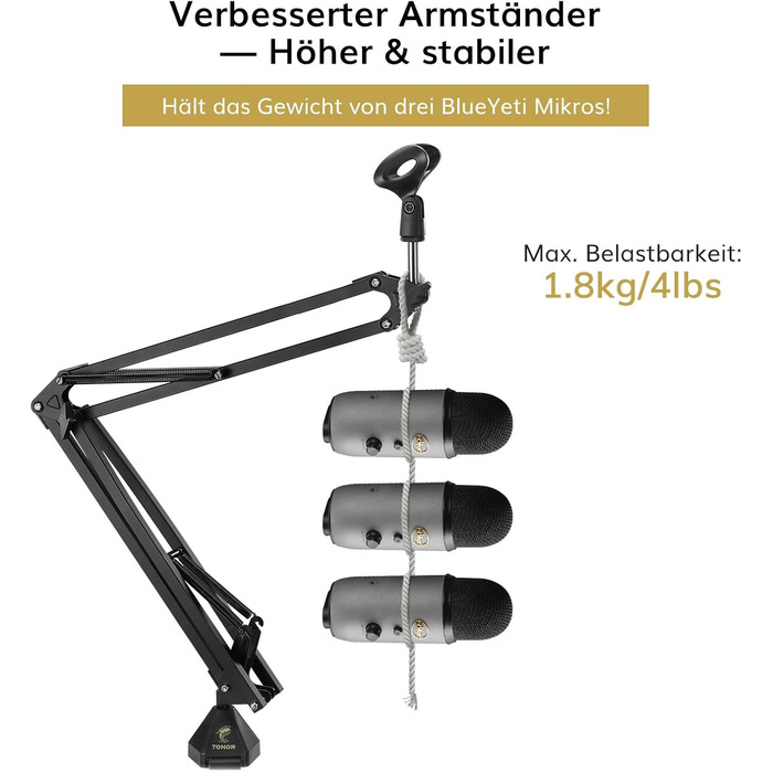 Стійка для мікрофона TONOR T20 з поп-фільтром та адаптером 3/8' - 5/8', мікрофонний кліп
