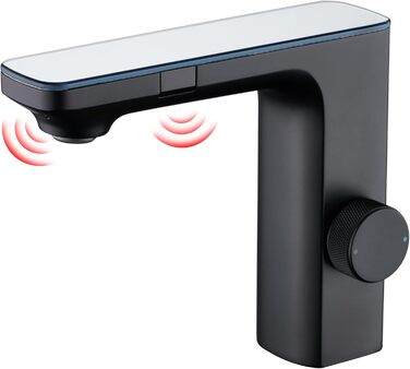 Кран кухонний CREA, 360° поворотний, з високим виливом, інфрачервоний, матовий чорний