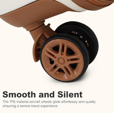 Чемодан-тележка KONO, XL, ABS+PC, з TSA замком (кремовий/коричневий)