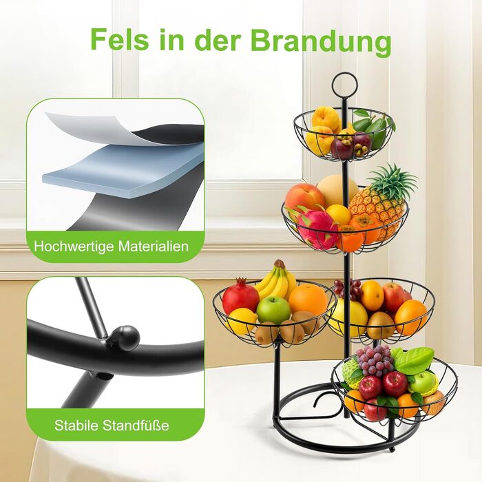 Багатоярусна підставка для фруктів та овочів - металева етажерка для кухні