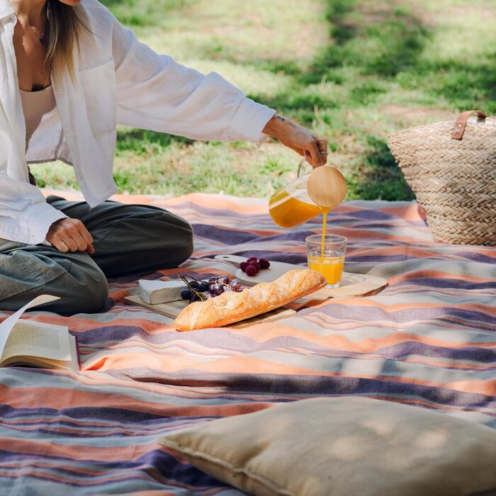 Плед для пікніка MOMOMUS XXL (210x240 см), лаксовий - пляжний, складаний, без піску, для кемпінгу