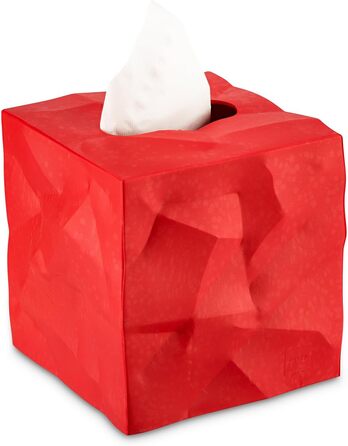 Essey Cosmetic Tissue Box Wipy Cube I, square tissue box dispenser, design tissue box, red, 13x13x13 cm