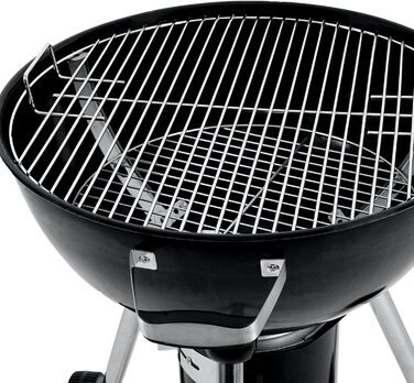 Кульовий гриль BBQ-Toro 57 см для вугілля з термометром і кришкою, круглий мангал на дровах, знімна кришка