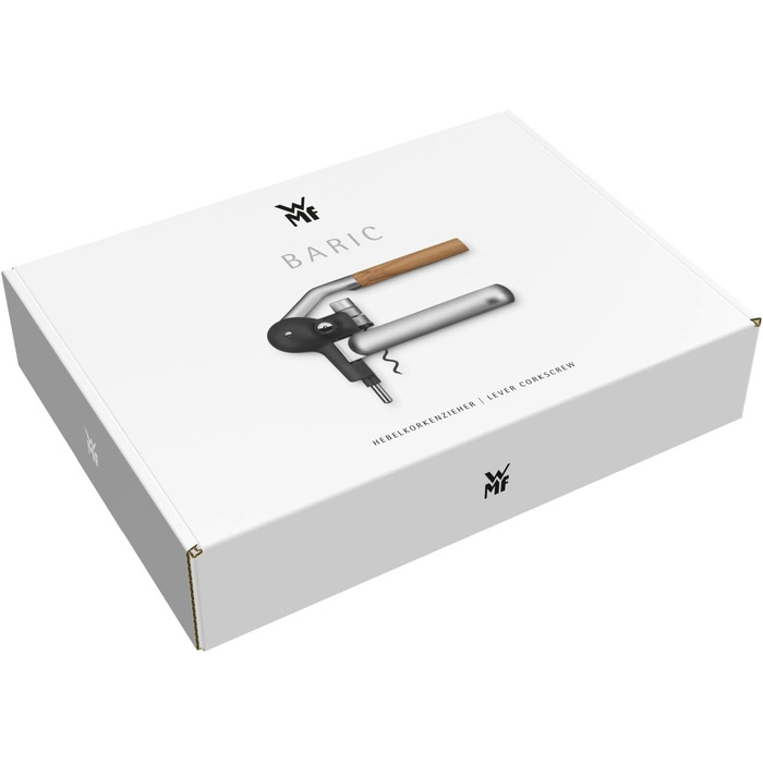 WMF Baric Corkscrew Wine 19 x 11 x 15 cm, Corkscrew with foil cutter, professional wine bottle opener, bottle opener for wine and Prosecco, wine opener, effortless operation