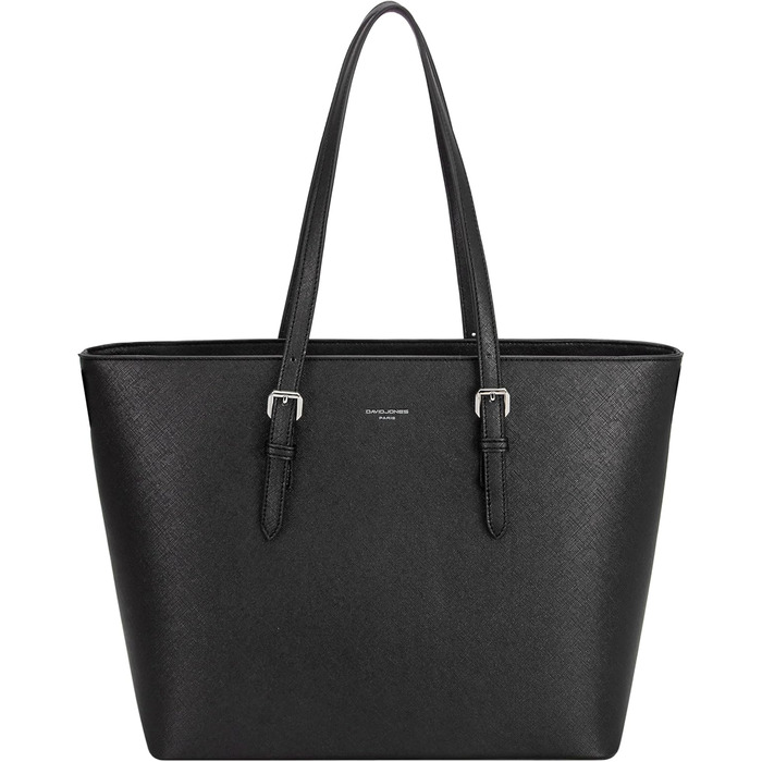Сумка жіноча David Jones Shopper Tote Bag PU шкіра A4 для ноутбука, роботи, навчання, подорожей - чорна