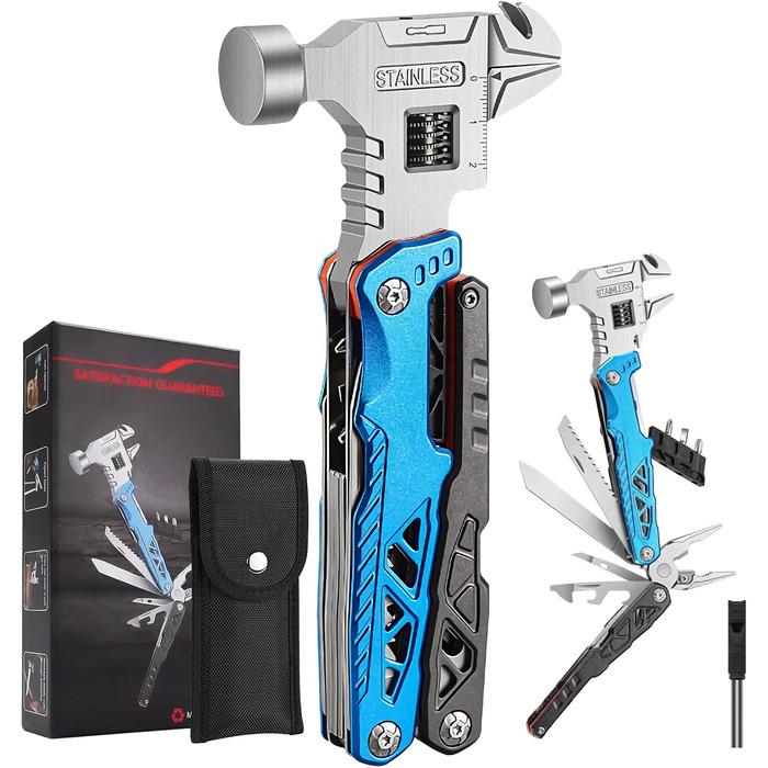 Мультитул Rollgabelschlüssel 18 в 1: преміум-мультитул з титанової сталі для чоловіків, кемпінгу, відпочинку на природі та надзвичайних ситуацій