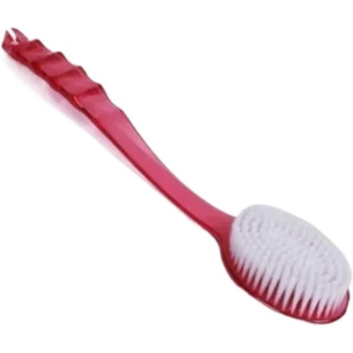 Back Brush 2 Pack - Long Handle Bath Brush, Shower Exfoliating Brush, Body Scrub, Back Massage Brushes for Bathing (Red)