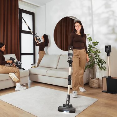 Бездротовий пилосос Cecotec Conga Rockstar 5500 Hurricane Station Flex Max з самостійною станцією очищення, 220AW, 700W, 90 хв роботи, антизаплутана щітка, гнучкий шланг, циклонна технологія