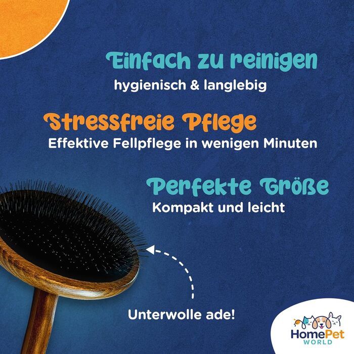 Двостороння щітка для собак і котів HomePetWorld 2 в 1 - для догляду за довгою та середньою шерстю, видаляє підшерсток та запобігає утворенню ковтунів