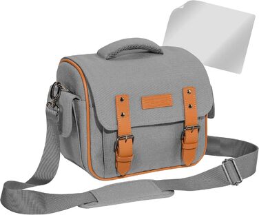 Сумка для камери PEDEA 'Vintage' з захисною плівкою для дисплея Canon, Nikon, Pentax, XL (Сірий)