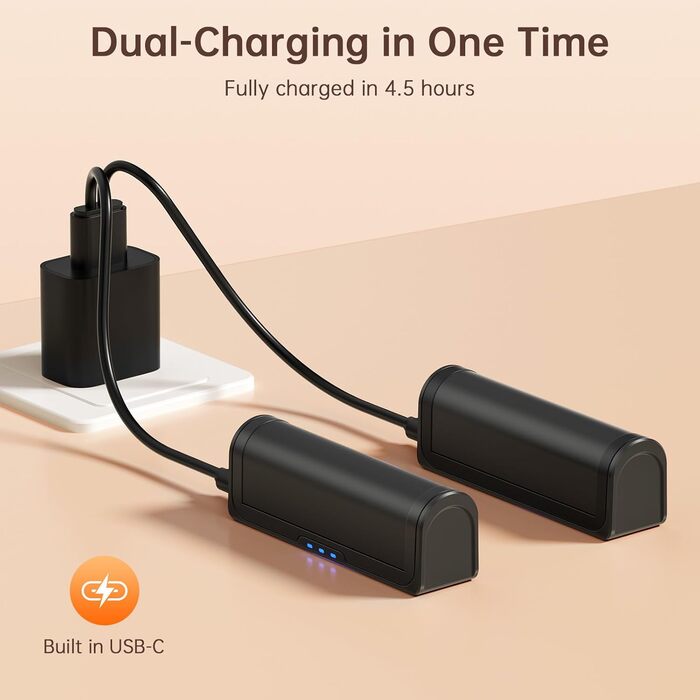 Jonwall Електричні кишенькові грілки для рук 2 шт., USB-зарядка, 3 рівні нагріву, для кемпінгу, гольфу, теплий подарунок, чорний