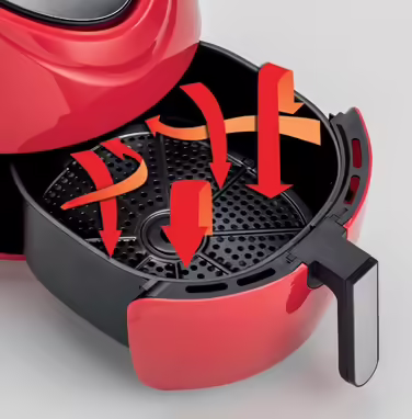 Фритюрниця Ariete Airy Fryer XXL 4618, 7 л, електрична, 1800 Вт, 7 режимів, таймер 60 хв, сенсорний LCD-дисплей, температура до 200°C, червона
