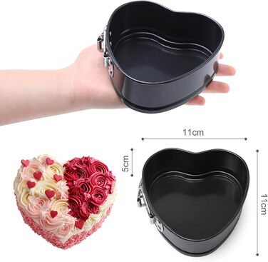Форма для випічки BelleStyle Kleine Herz, 4 шт., 12 см, серцеподібна, антипригарна, з плоским дном, для випічки тортів, хліба
