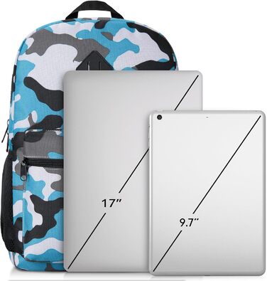 Рюкзак YAMTION 17.3 дюйма (44 см) для чоловіків та жінок, підлітки, чоловічий/жіночий, для школи/університету, з USB-портом, камуфляжний синій