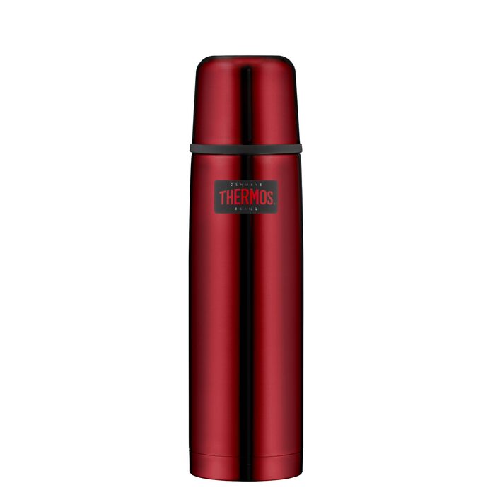 Термос Thermos Light & Compact 750 мл, нержавіюча сталь, для гарячих та холодних напоїв (24 год), з чашкою-кришкою, колір Cranberry Red Polished
