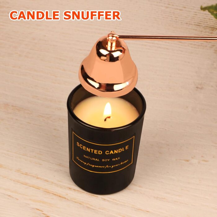 JIUOQUO 6-in-1 Candle Accessory Set, Candle Snuffer, Electric Candle Lighter, Wick Trimmer, Wick Dipper, Storage Tray, Plate, Candle Care Set for Candle Lovers, Mother's Gift
