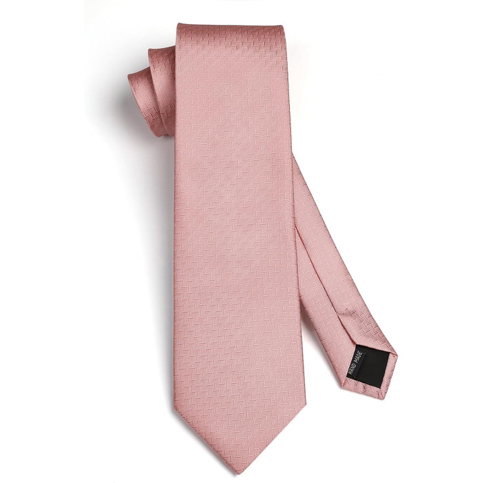 Краватка для чоловіків HISDERN з кишеньковим хустинкою в горошок, для весілля, класичний стиль, бізнес, набір краваток та хустинки, універсальний розмір (A-22 Blush Pink)