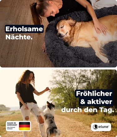 Belune® Лежанка для собак [знімний, washable cover] - Оригінал - [L, 100 см, темно-сірий] Корзина для собак, ліжко для котів, лежанка для собак, м'яка лежанка для собак великих, середніх та маленьких собак L (100 см) Темно-сірий