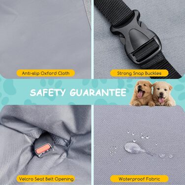 Чохли на сидіння для собак Nobleza: водонепроникні, зносостійкі, Oxford-тканина, універсальні для SUV, 140 x 110 см (сірий)