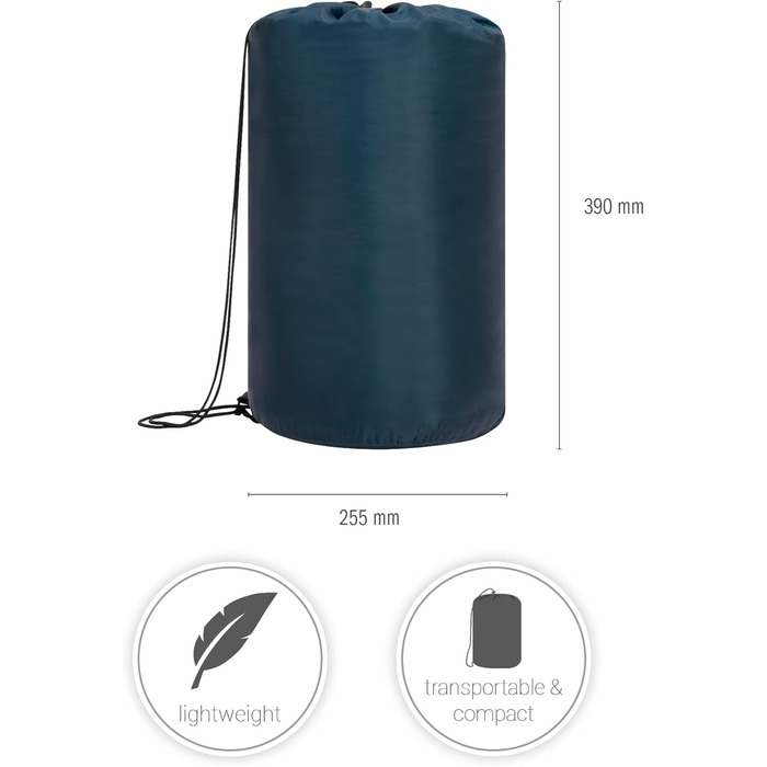 Paco Home Sleeping Bag - Washable, Breathable, Outdoor & Camping - Adult & Kids - Summer & Winter - Blue 220x70x6cm