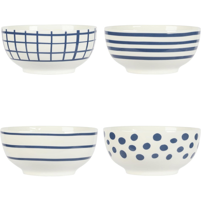 Набір посуду Gibson Home Oslo, 16 предметів (сервіз на 4 особи), білий з блакитним декором