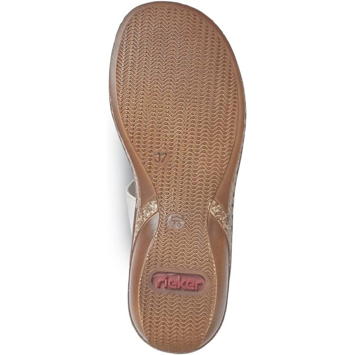 Пантолети Rieker 628M6 сріблясті жіночі Slip-On, розмір 41 EU