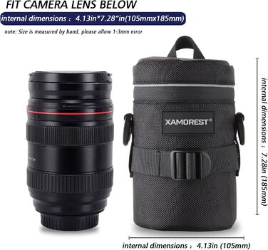 Чохол для об'єктива камери, нейлон, чорний, XL (10.5 x 18.5 см)