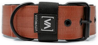 Нашийник для собак середнього розміру, 4 см, з неопреновою підкладкою, коричневий, нержавіюча сталь