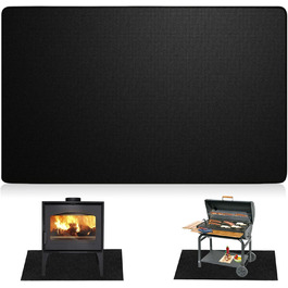 Вогнестійкий килимок для гриля, складаний, захист від нагріву, 39x60 дюймів (100x152 см), чорний