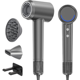 Фен Vasip з безщітковим мотором 110 000 об/хв, 200 млн негативних іонів, дифузор та концентратори, 4 режими нагріву та 2 швидкості